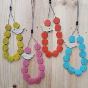 Natural Wooden Bird Necklace